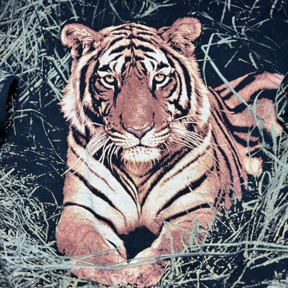 Vintage Radical Nature Sweatshirt Mens XXL Tiger Realistic Nature Crewneck Print - Picture 3 of 4